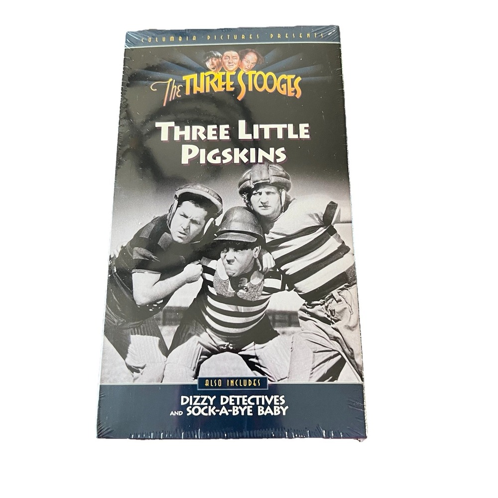 The Three Stooges‎ Three Little Pigskins Vintage Rare New Sealed 1993